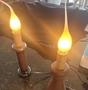 Wooden Table Lamps Pair in Brown - Home Accents